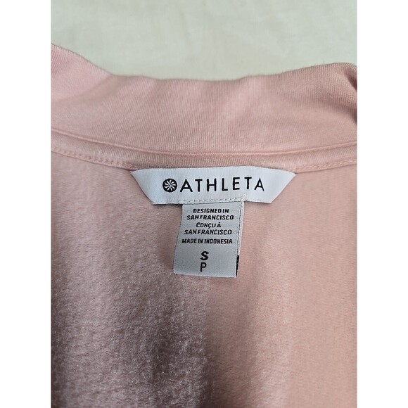 ATHLETA PINK PURANA V-NECK WRAP SWEATSHIRT Women's S Soft Tencel Modal Stretch - Picture 3 of 7